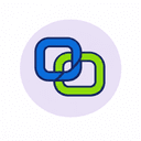 Combined pack icon: two interlocking blue and green links